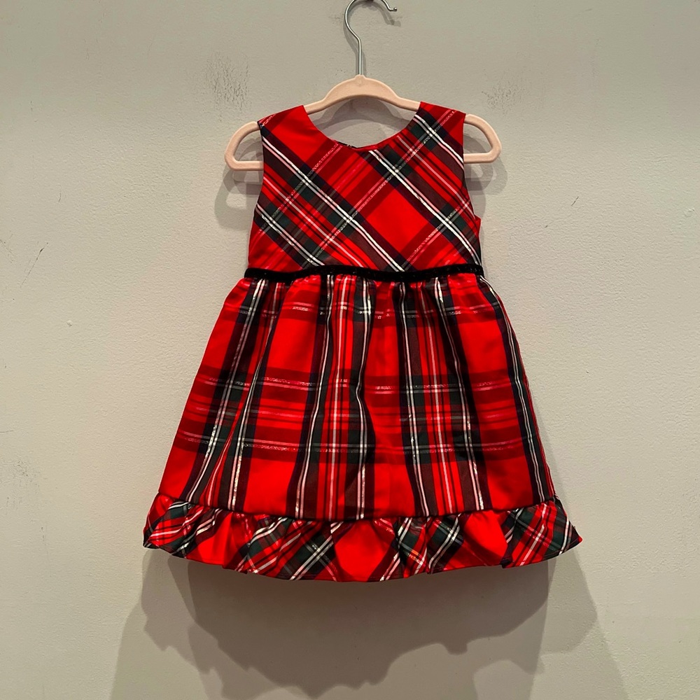WONDER NATION red & black plaid sleeveless dress